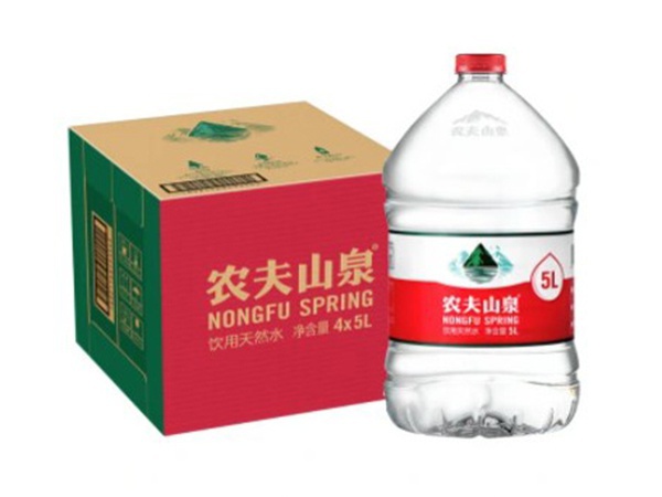 農(nóng)夫山泉天然飲用水5升4瓶箱一次性桶裝水